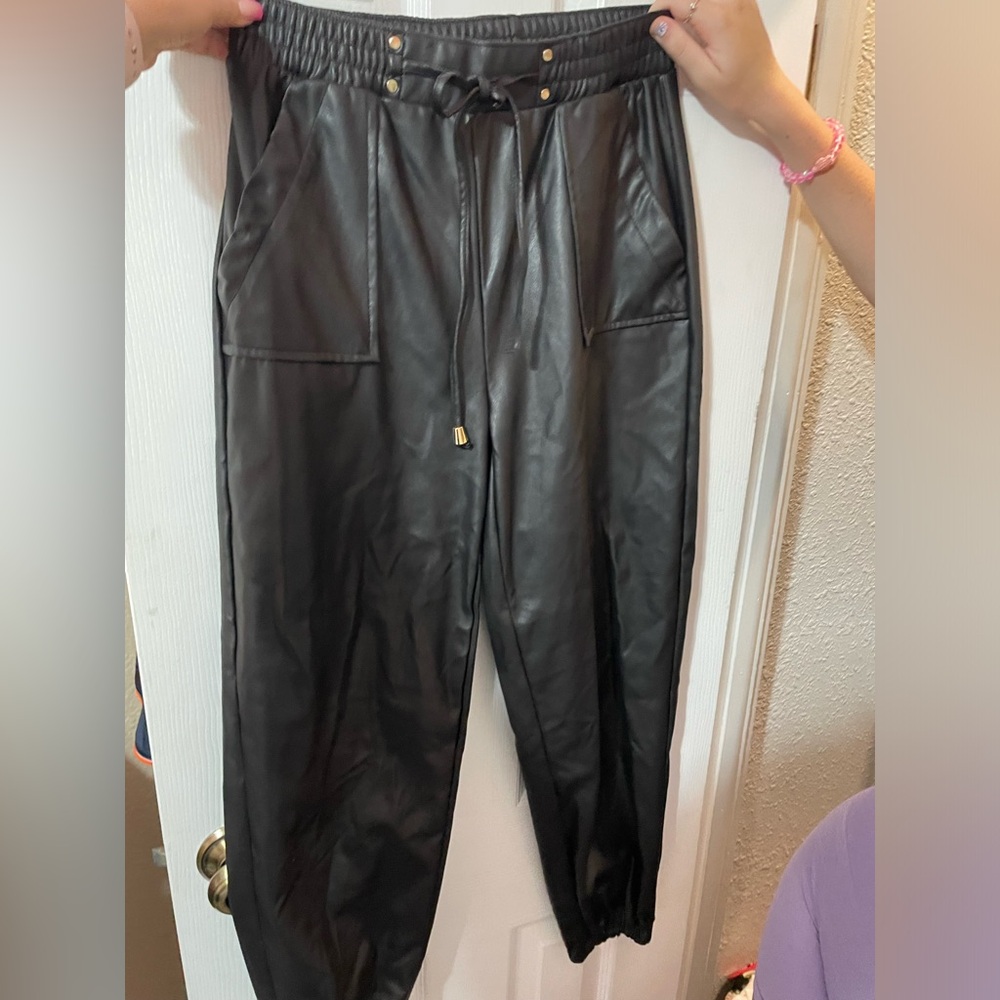 Black leather pants